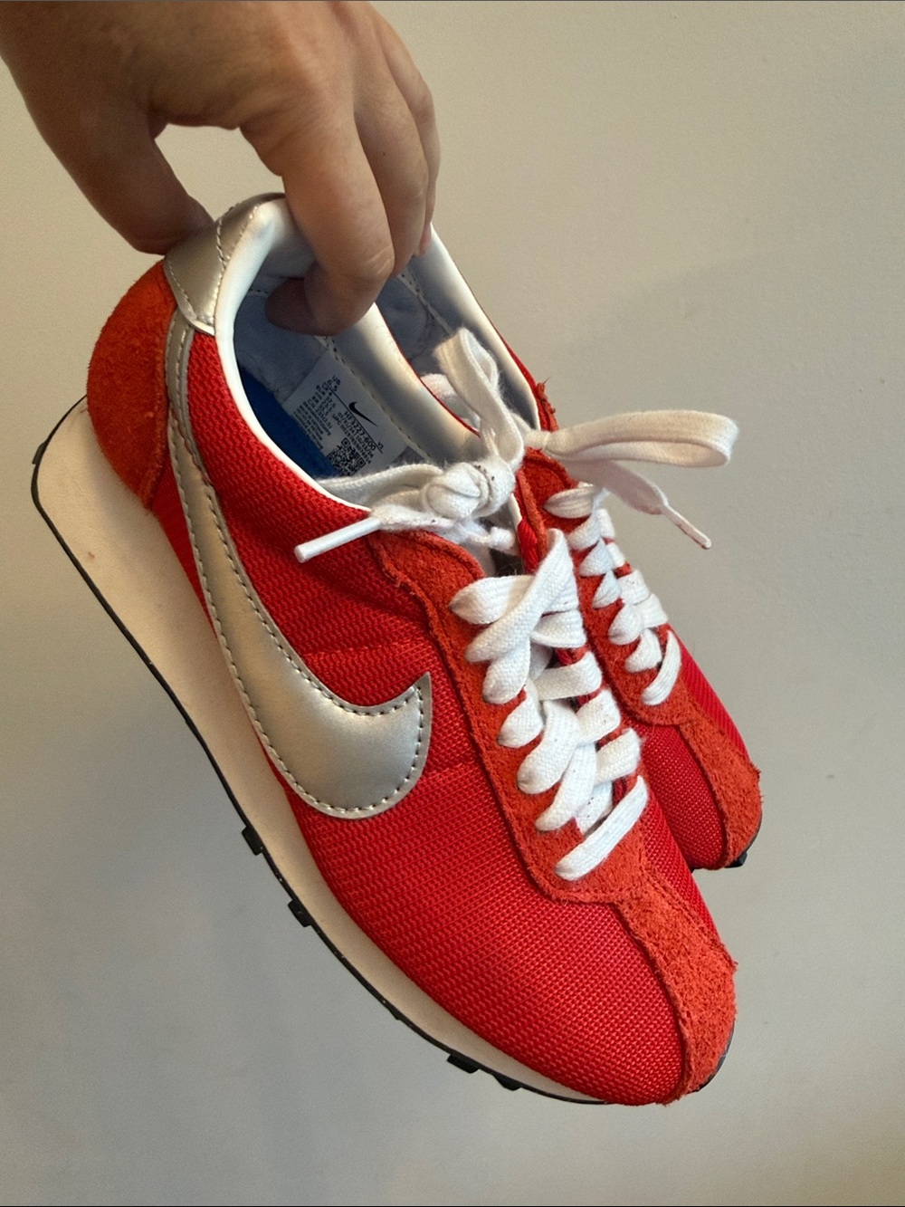 Nike Red Retro Runner with Silver Swoosh